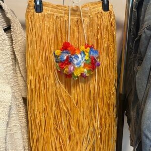 Vibrant Yellow Hula Skirt